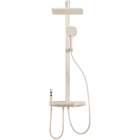 浪鲸（SSWW）卫浴简易淋浴花洒套装精铜主体自带喷枪浴室家用简约适配浴缸 铬色圆管030C【冷热款+顶喷】 铬色圆管030C【冷热数显+顶喷】