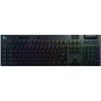 logitech 罗技 G913 TKL 87键 2.4G蓝牙 Lightspeed 双模无线机械键盘 黑色 GL C轴 RGB+桌垫 黑色
