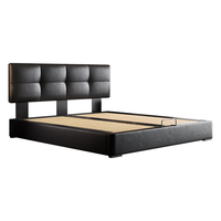 布雷尔超薄床头真皮床现代简约小户型主卧可调节双人床储物软包床 1.8m舒享版【S级中厚头层牛皮】 框架版-椰棕床垫+床头柜*2