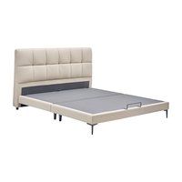 左右真皮床现代奶油风大床极简高端大气软包轻奢主卧室床DZB6011 B6011齐边床 奶油白/Z1103  1800*2000mm