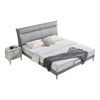 ZUOYOU 左右家私 左右皮艺床现代简约1.8m卧室大床婚床DZB6013 青灰色