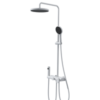 瑞尔特（R&T）淋浴花洒套装全套增压四功能出水大置物台雨淋顶喷K6-暖白款