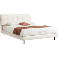 林氏家居主卧奶油风布艺床猫爪皮悬浮床TBC129【猫抓皮款】B床+床垫,1.5M