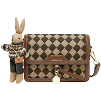 15分钟 15MINS 小方包包2025经典菱格单肩包复古女士斜挎包