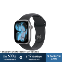 国家补贴、限地区：苹果 Apple Watch Series 11 智能手表 GPS版 42mm 深空灰色 铝金属 黑色运动型表带 S/M