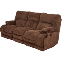 NITORI宜得利家居 家具 电动功能沙发客厅直排布艺靠背茶几 海特 三人位 深棕色