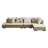 QuanU 全友 102210 简约皮布沙发 1+3+转正 质感灰咖