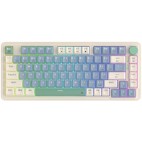 REDRAGON 红龙 KS82 81键 2.4G蓝牙 多模无线机械键盘 蓝白色 火红轴 RGB