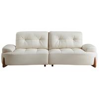 QuanU 全友 112063 海湾奇遇真皮直排沙发 小左2+小右2 白色 2.54m