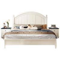 全友家居 田园风青少年板木床E0级环保板材1.5米卧室单人床121363B 米白|单床