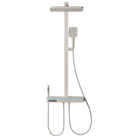 M 摩恩曼 系列恒温花洒套装数显增压淋浴花洒全套氛围灯钢琴按键玻璃M801 星光白智能数显