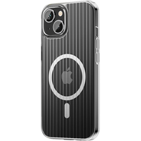 PISEN 品胜 苹果15手机壳iPhone15磁吸壳MagSafe无线充电防摔抗指纹耐磨超薄冰川纹理瓦楞光栅磁吸保护套透明