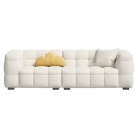 /浪度家居 NONDO家居 家居  浪度家居 NONDO家居 家居 家居棉花糖布艺沙发侘寂法式奶油风直排客厅小户型豆腐块