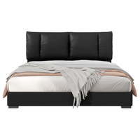 顾家家居 KUKA 意式轻奢头层牛皮卧室大黑牛气动储物带抽屉皮床双人床8189 黑色围边款+亚运潮汐垫 1500*2000