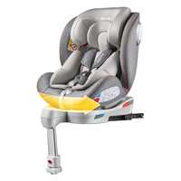 ANGI BABY儿童座椅汽车0-4-12岁360度旋转带支撑腿宝宝婴儿车载坐椅 深空灰【合金支撑腿+侧翼防护】