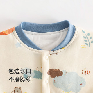 婴儿上衣秋冬季加厚保暖衣服宝宝纯棉夹棉打底衫家居秋衣儿童内衣