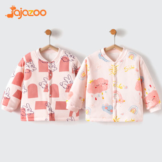 婴儿上衣秋冬季加厚保暖衣服宝宝纯棉夹棉打底衫家居秋衣儿童内衣