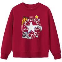 Converse匡威童装男童卫衣2025冬季儿童打底衫百搭圆领套头加绒卫衣 【加绒款】杰斯特红CNVN-FW-J349 140 /68 【身高128-140cm】