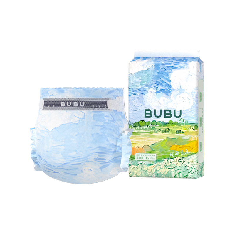  BUBU 超薄透气 儿童纸尿裤  风吹麦浪纸尿裤M码6片 M