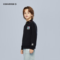 Converse匡威童装男童卫衣2025冬季中大童印花圆领套头休闲服宽松套衫 【加绒款】正黑色CNVN-FW-J980 120 /60 【身高110-116cm】