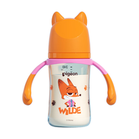 贝亲（Pigeon）迪士尼疯狂动物城PPSU双把手彩绘奶瓶240mL M号 3月+ 都市尼克