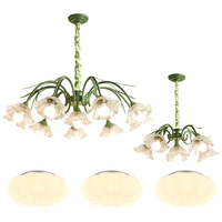 雷士 NVC   Lighting ）法式田园奶油风吊灯轻奢客厅大灯餐厅灯卧室灯灯具灯饰全屋套餐 力荐 10+6头【三室两厅带光源】