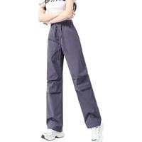 美式工装裤女夏季2024高腰设计感显瘦百搭阔腿休闲户外运动裤