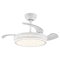 雷士 NVC Lighting雷士 NVC Lighting照明北欧简约复古餐厅灯风扇灯隐形扇叶房间遥控led 星弧白24w 可调色调风