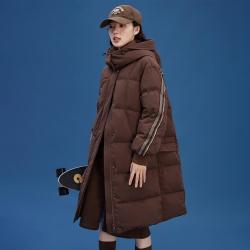 ERAL 艾莱依 女中长款休闲运动外套精选优质鸭绒羽绒服90%高绒子含量 仅S码