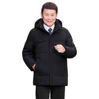 雪中飞 SNOWFLYING【加厚保暖】羽绒服男中长款连帽防寒保暖羽绒服中老年爸爸装