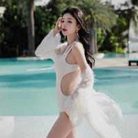 天才曦月 海边度假沙滩泳衣罩衫可下水泳衣外搭开衫纯欲风泳衣