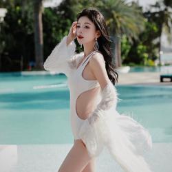 天才曦月 海边度假沙滩泳衣罩衫可下水泳衣外搭开衫纯欲风泳衣