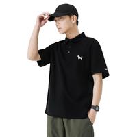 透气珠地面料时尚宽松简约POLO衫夏季舒适休闲轻薄短袖上衣男士