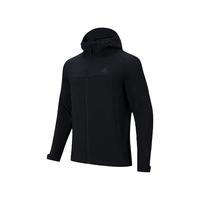 安踏(ANTA)水壳冲锋衣丨梭织加绒连帽运动外套男士春季防风防泼水开衫上衣 基础黑-1 S/男165