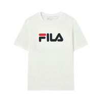 斐乐(FILA)短袖T恤男女装夏季经典LOGO圆领运动套头衫纯棉宽松上衣 雪白-WT 2XL