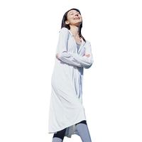 欧夏 防晒衣女中长款女神透气防晒服户外运动风衣外套薄 典雅白 XL