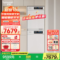 町渥 twinwash 洗烘套装10kg滚筒洗衣机全自动+热泵烘干机组合智能投放 1.08洗净比 WiFi互联 小方糖 雪岩白T7W+D3W