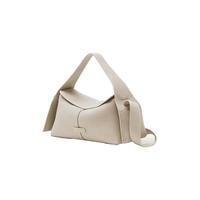 Songmont山下有松挂耳系列屋檐包小号设计师款头层牛皮通勤手提斜挎hobo包 茯苓白()