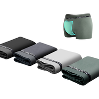 CabraKalani男士内裤男莫代尔运动四角平角宽松大码男生中腰冰丝男式裤头裤衩 A5CK品牌专柜绿灰灰黑纯棉款 XL(110-135斤)