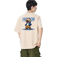【双面卡通印花】潮流圆领短袖T恤男夏款宽松透气纯色男式T恤