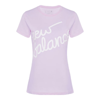 NEW BALANCE NB T恤女款针织半袖上衣简约圆领透气百搭印花logo运动休闲T恤 WT91851-VIG S