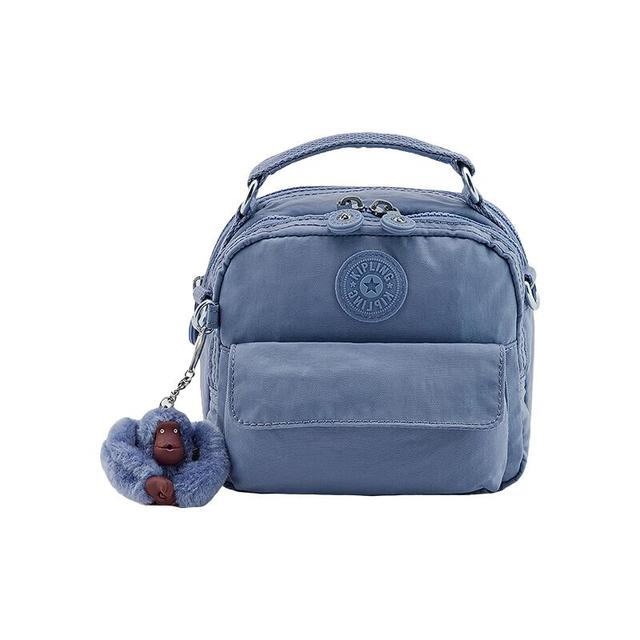 kipling 女款2025春夏迷你可爱多背法斜挎包小方包|PUCK 蓝灰色