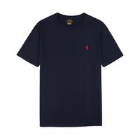 Polo Ralph Lauren保罗拉夫劳伦 大小马标纯棉短袖男休闲打底纯色经典圆领T恤男 短袖黑色-小标710610667 M(135-155斤)