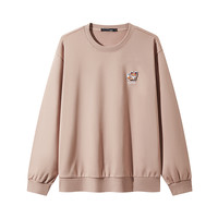 25秋季GXG男装多色狗狗刺绣小标设计时尚百搭长袖圆领卫衣 藕粉色 180/XL