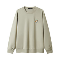 25秋季GXG男装多色狗狗刺绣小标设计时尚百搭长袖圆领卫衣 灰绿 185/XXL