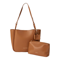 NAUTICA诺帝卡女士水桶包斜挎单肩手提包百搭实用斜挎大容量包 棕色