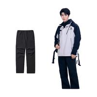 骆驼（CAMEL）户外滑雪裤男加绒御寒保暖防泼水宽松工装裤女 1684 幻影黑，男 XXXL