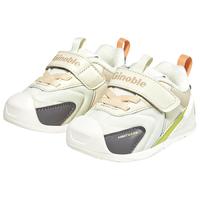 基诺浦童鞋2024冬季加绒加厚婴儿学步鞋 男女软底可爱复古机能鞋GB2362 棉白/棕色/灰色 125mm 脚长12.5-12.9cm