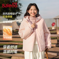 班尼路外套女装棉服女冬季新款防风保暖设计上衣时尚潮流中长款棉衣1.3 黑#纯色 S