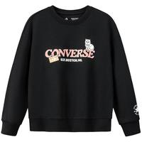 Converse匡威童装男童卫衣2025秋季卡通印花休闲百搭运动潮流上衣打底 正黑色 130 /64 【身高116-122cm】